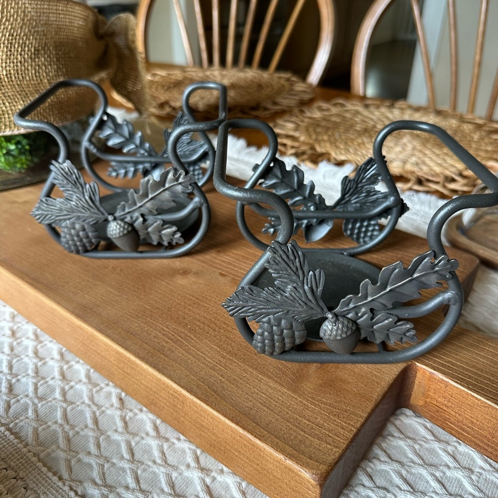 Longaberger Toboso Wrought Iron Candle Holders